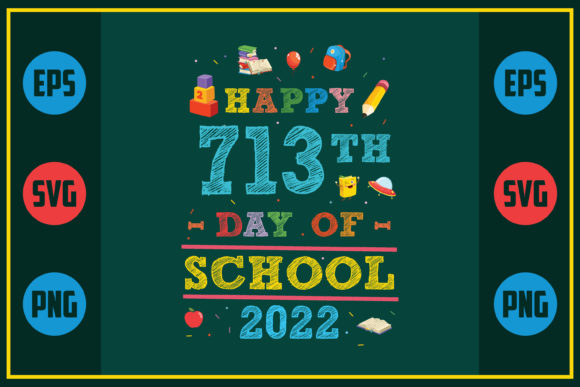 Celebrating 713th Day of School with Embroidery