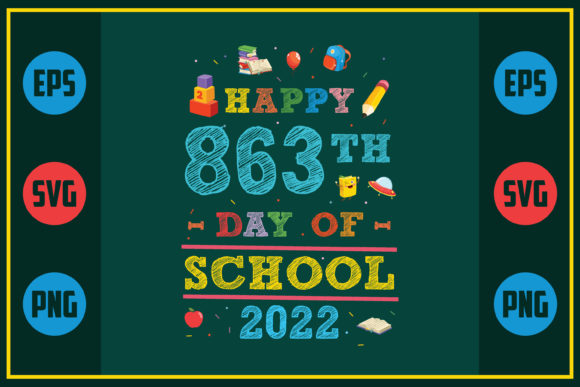 Happy 863th Day of School Embroidery Design