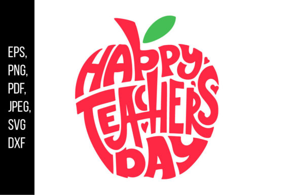 Happy Teacher Day Apple: A Charming Embroidery Design